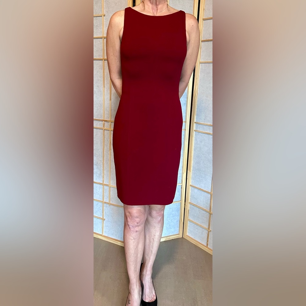 Size 6 deep red soft wool Michael Kors Sheath Dress